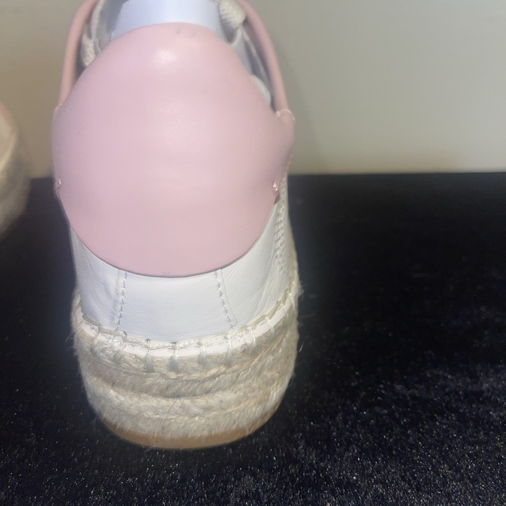 Coach Espadrille Pink Cream Leather Low Top Sneakers size 7B Coach Gym Shoes - Picture 7 of 10